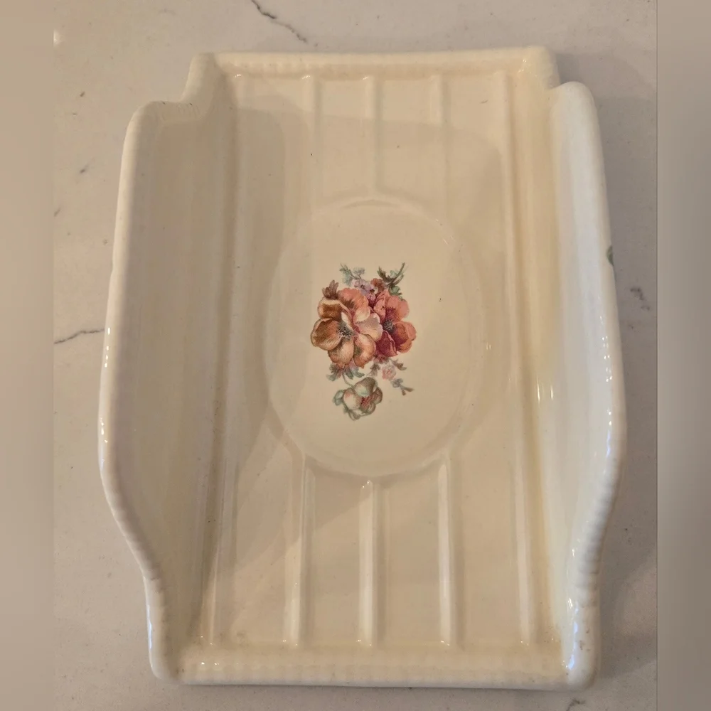 Vintage Athena California Floral Ceramic Towel Holder